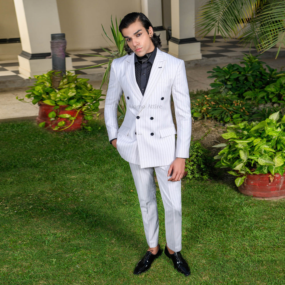 
                  
                    Elegant Pinstripe Double-Breasted Suit Timeless Sophistication and Modern Style
                  
                