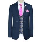 drak blue 3 piece suit for men
