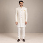 Open front White Prince Coat for Nikkah