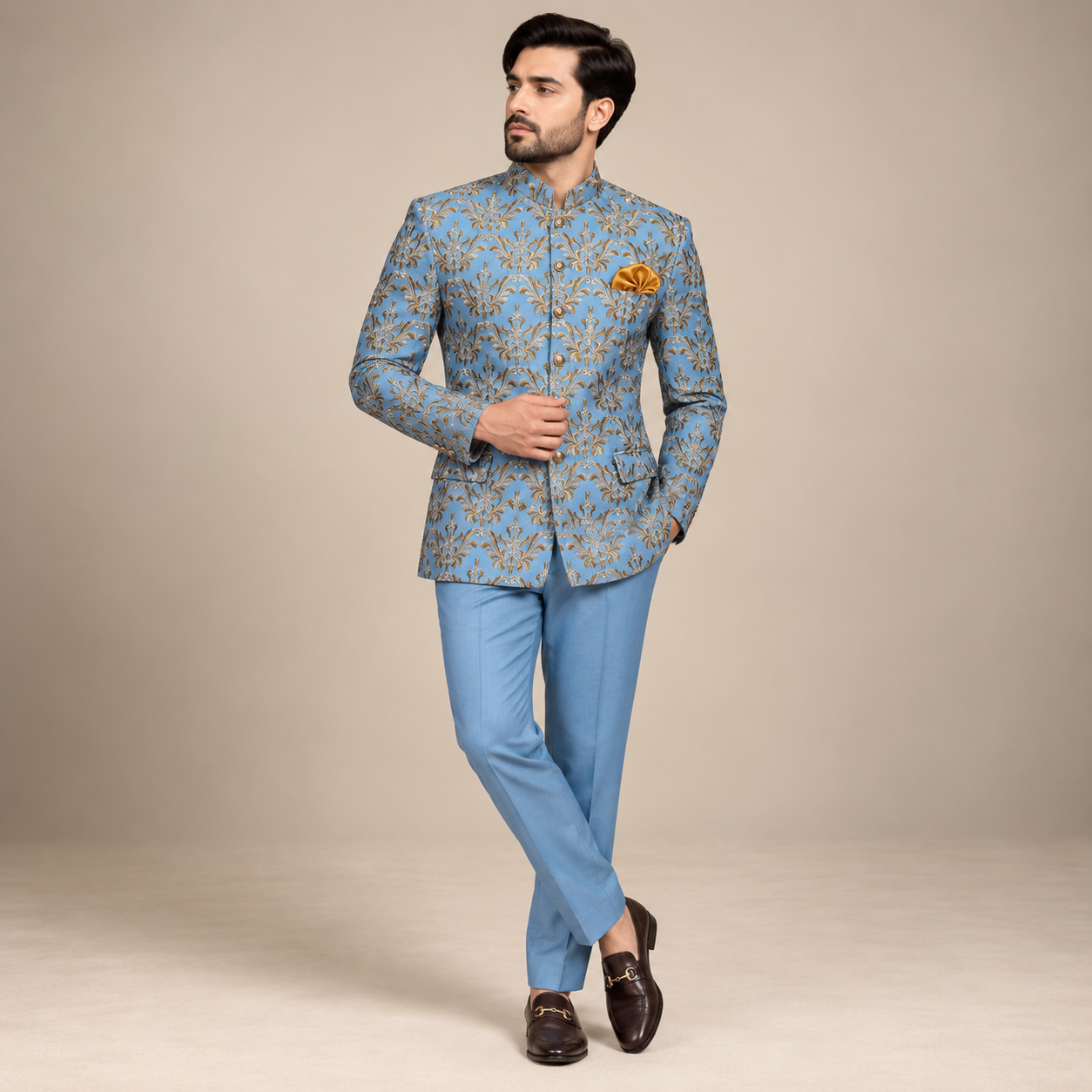 
                  
                    Ice Blue Embroidered Jodhpuri Suit for Groom
                  
                