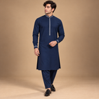 Navy Blue Shalwar Kameez Design for Men