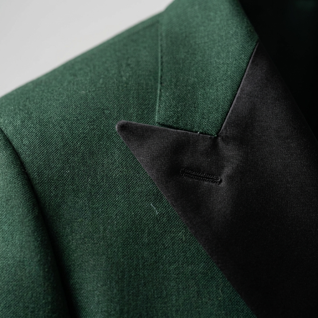 Custom Forest Green Double-Breasted Tuxedo Jacket