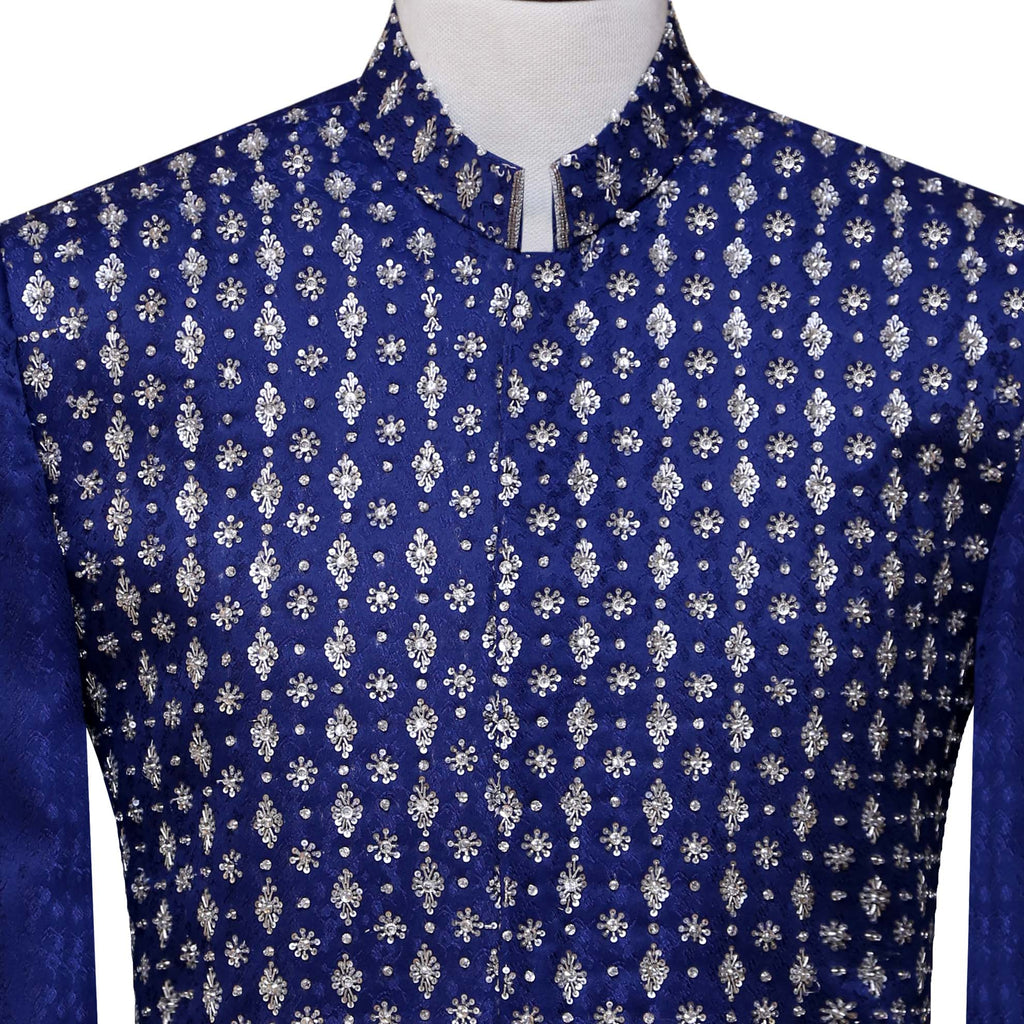 Luxurious blue prince coat for wedding
