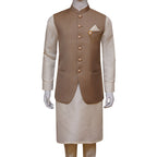 A lightweight golden waistcoat for gentlemen with kurta pajama | Waistcoat