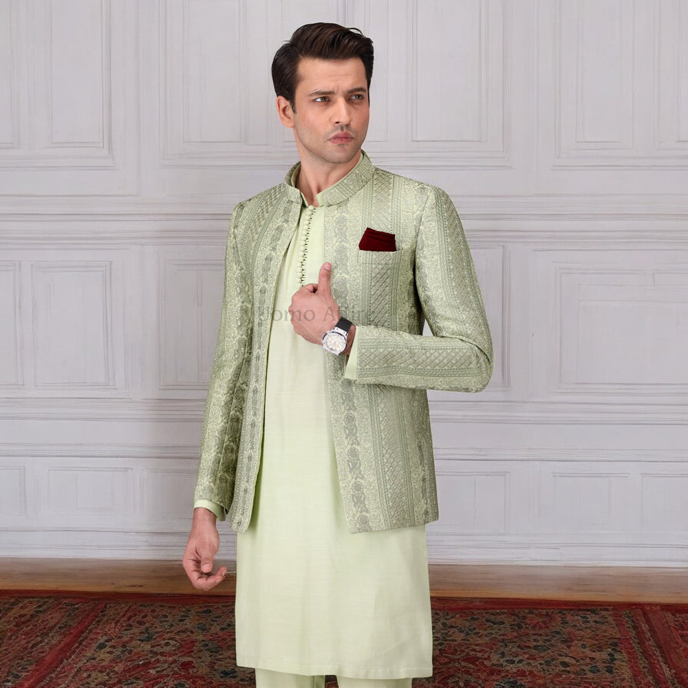 
                  
                    Luxury Embroidered Prince Coat with Kurta Pajama for Men
                  
                