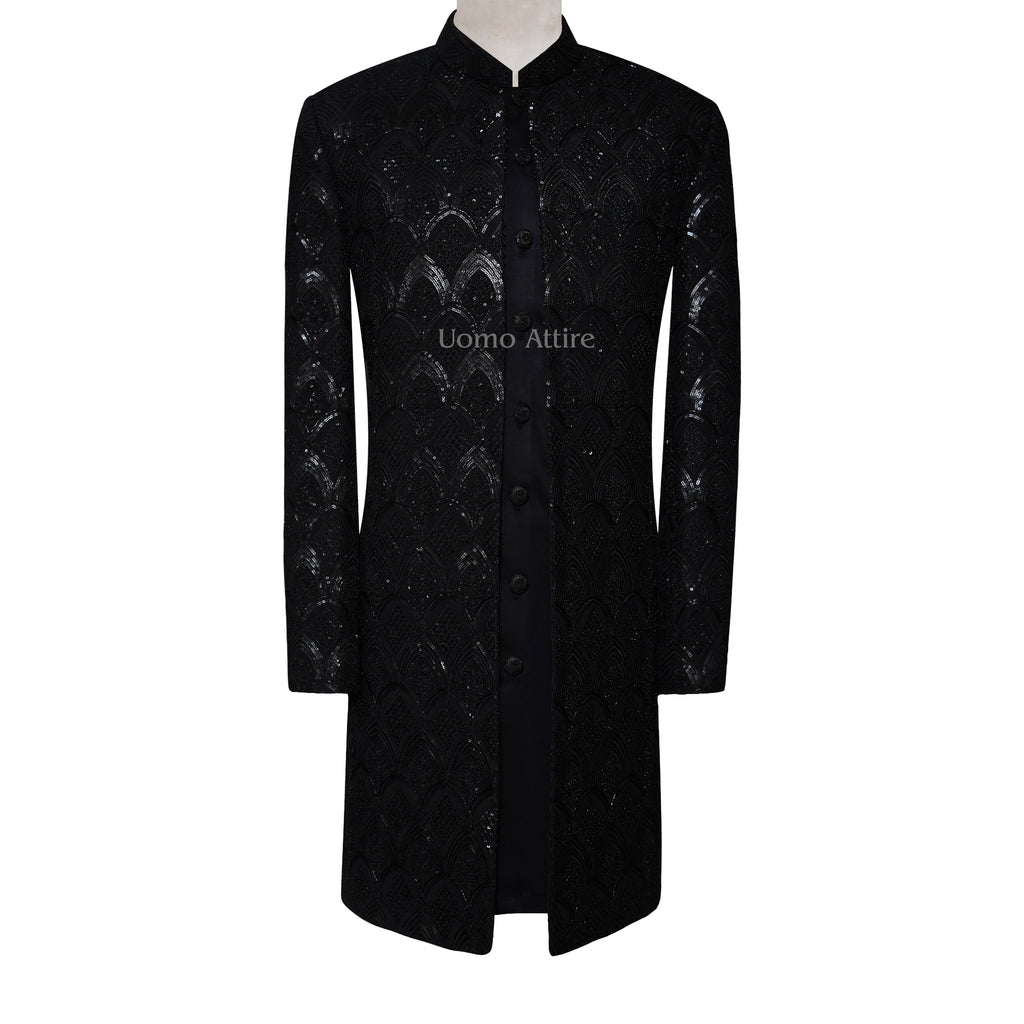 jet_black_open_front_sherwani_for_mens