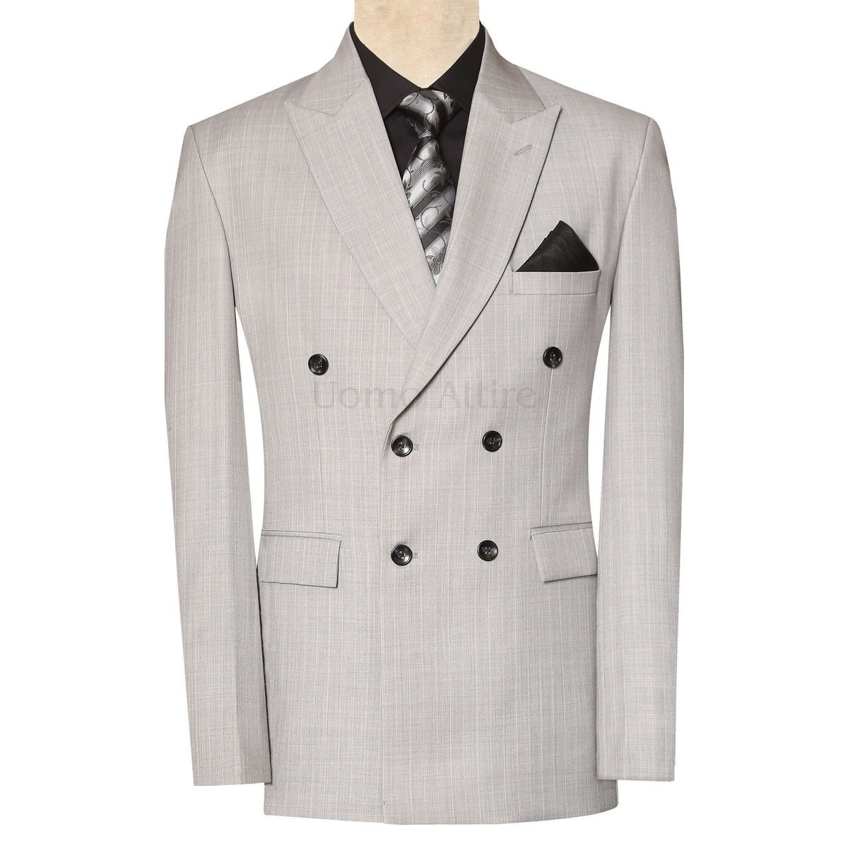 Light Grey Double Breasted Suit for Men