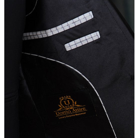 
                  
                    Luxurious black embellished tuxedo 3 piece suit inside fashion| Black Tuxedo Suit
                  
                
