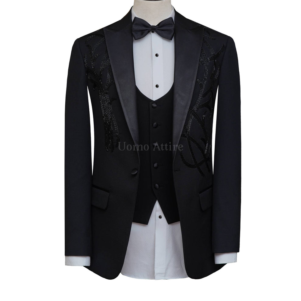 Luxurious Black Tuxedo Piece Suit – Uomo Attire