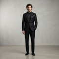 Men's Black Embellished 3-Piece Tuxedo with Beaded Lapel