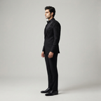 Men's Black Embellished 3-Piece Tuxedo with Beaded Lapel