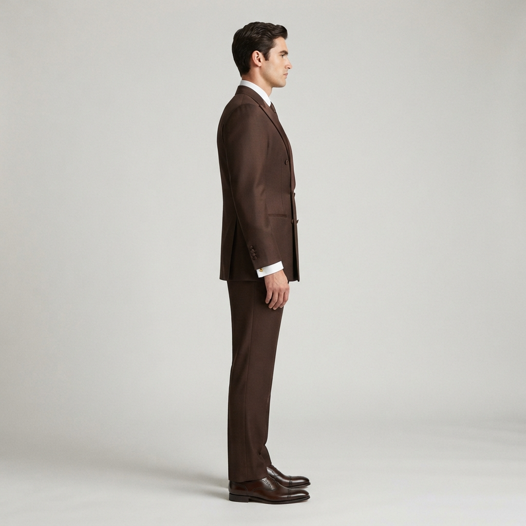 
                  
                    Men's Chocolate Brown Double-Breasted Tuxedo with Satin Shawl Collar
                  
                