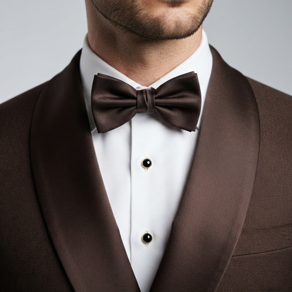 
                  
                    Men's Chocolate Brown Double-Breasted Tuxedo with Satin Shawl Collar
                  
                