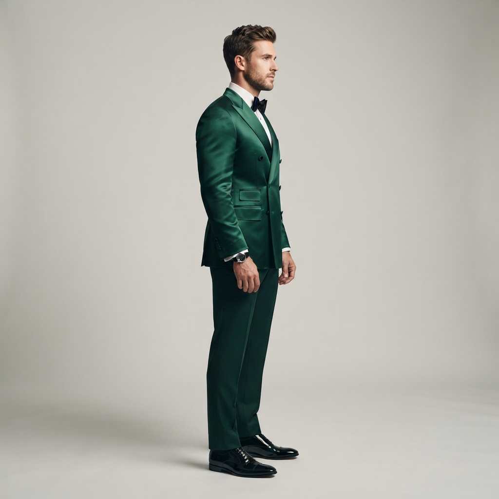 
                  
                    Men's Emerald Green Double-Breasted Tuxedo Jacket
                  
                