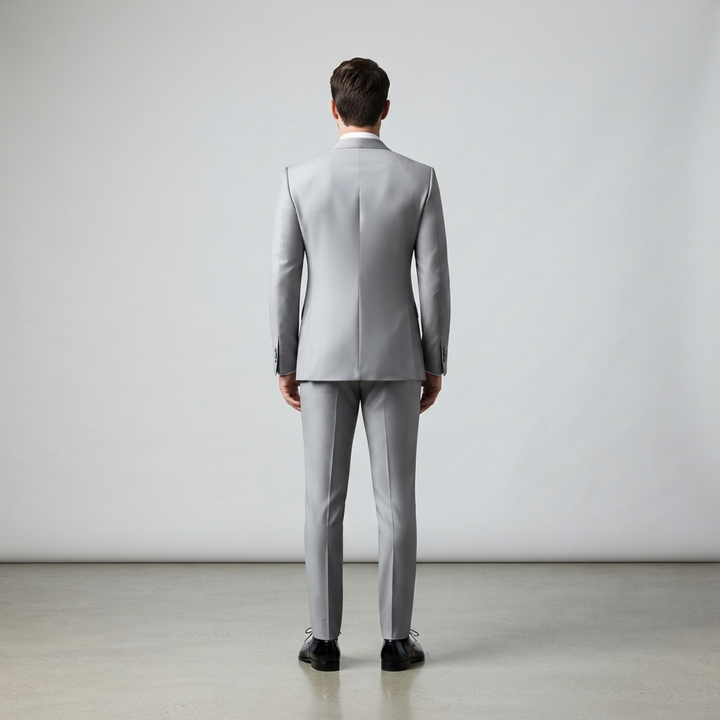 
                  
                    Men's Grey Tuxedo with Black Satin Shawl Lapel
                  
                