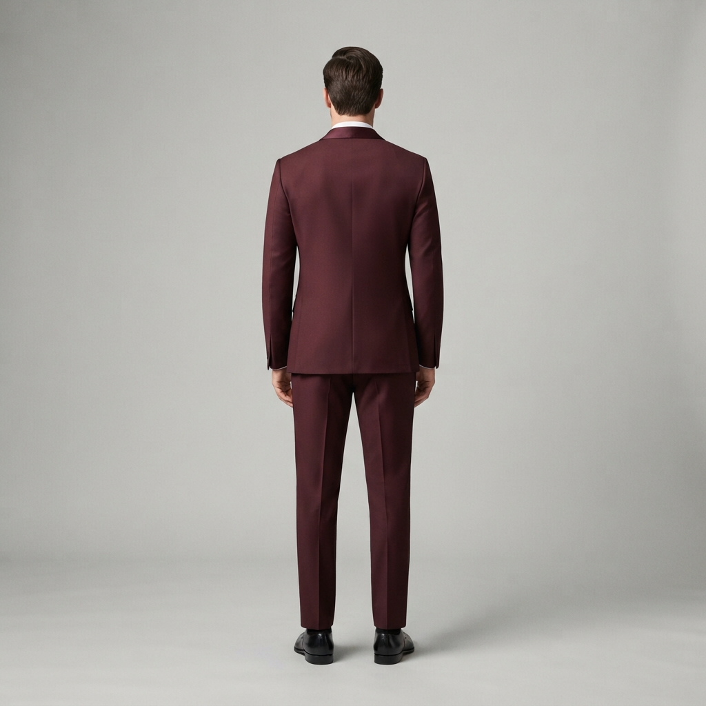 
                  
                    Men's Deep Red Tuxedo Jacket with Contrast Black Lapels
                  
                