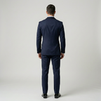 Custom Midnight Blue Double Breasted Tuxedo Jacket
