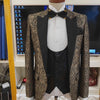 Bespoke tuxedo 3 piece suit in self embossed textured fabric, tuxedo suit, jamawar tuxedo suit | Tuxedo Suit