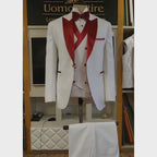 Abito tre pezzi smoking slim fit su misura con scialle a contrasto