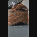 Self-Printed Cotton Net Turban for Men in Beige