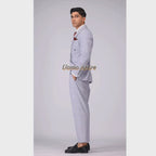 Luxurious Linen Double-Breasted Two Piece Suit For Men's