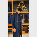 Men's Luxury Navy Blue Embroidered Sherwani for Groom