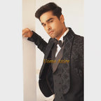 Luxury Black Embellished Tuxedo for Weddings & Special Occasions