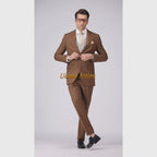 Custom-Made Regal Italian Luxury Brown Three-Piece Suit