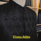 Black Designer Men's Groom Sherwani for Wedding