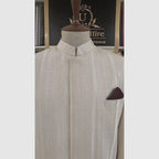 Embroidered Off White Wedding Sherwani for Groom