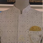 Fringuello di cappotto principe ricamato pesante crema 