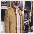 Regal Golden Luxury Sherwani for the Modern Groom