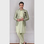 Luxury Embroidered Prince Coat with Kurta Pajama for Men