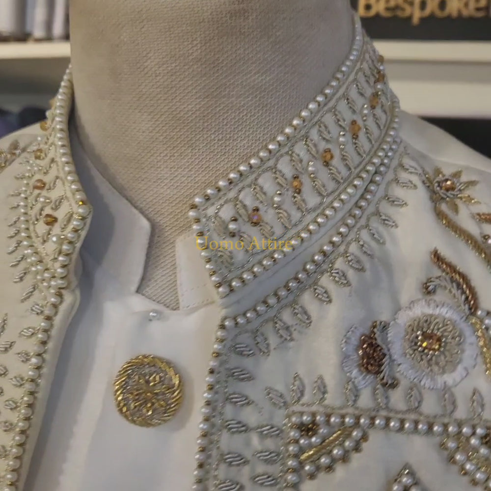 
                  
                    Charger et lire la vidéo dans la visionneuse de la Galerie, Designer Hand Embellished Luxury Prince Coat | Prince Coat in USA and UK Online
                  
                