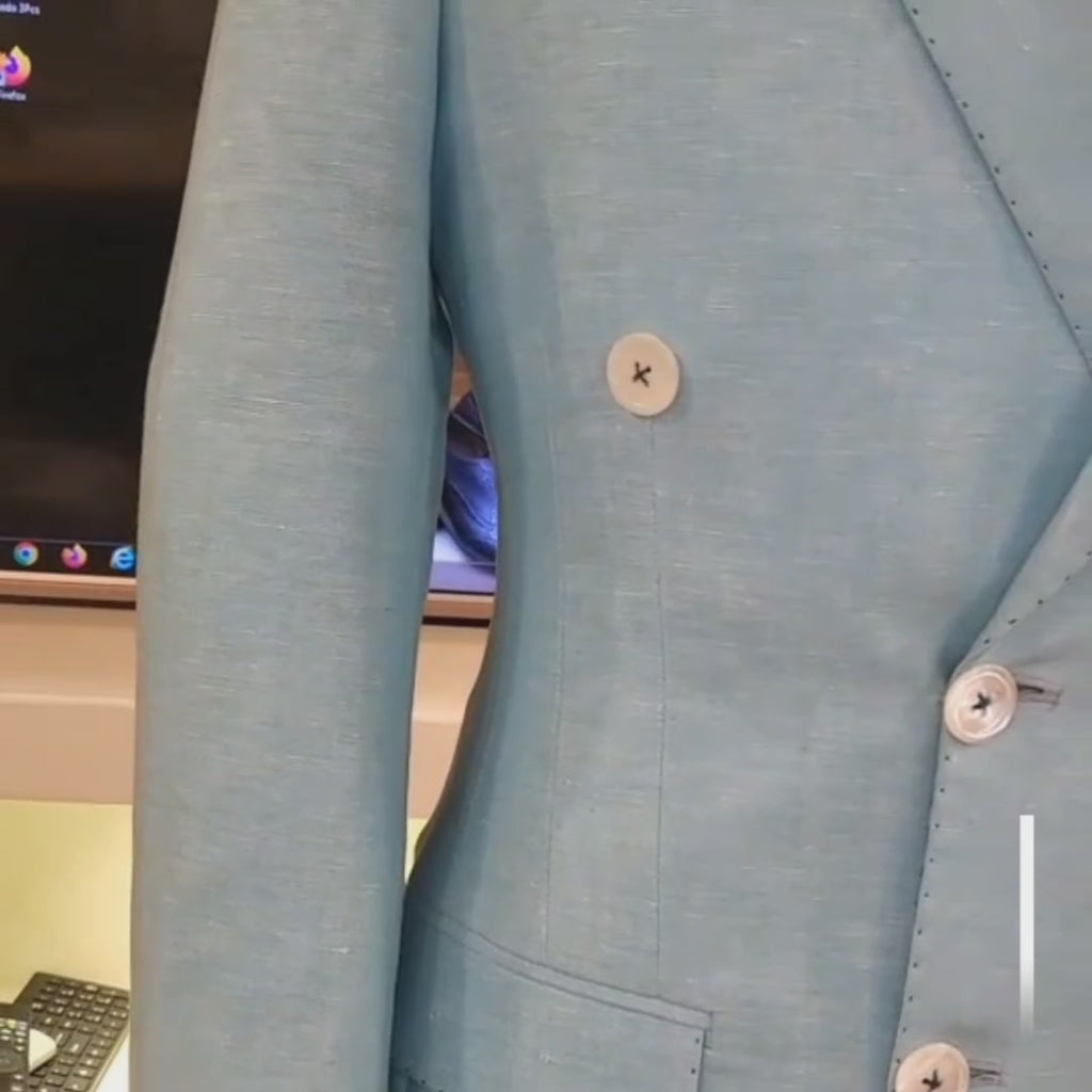 Imported linen light weight bespoke double breasted 2 piece suit, double breasted suit, linen double breasted suit