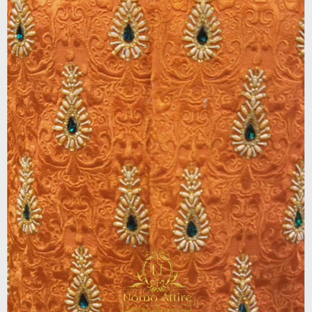 Rust color Waistcoat with Kurta Pajama for mehndi | Waistcoat for Mehndi