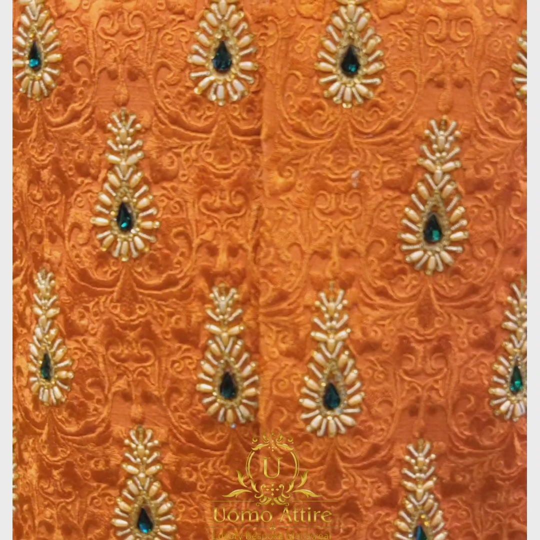 Rust color Waistcoat with Kurta Pajama for mehndi | Waistcoat for Mehndi
