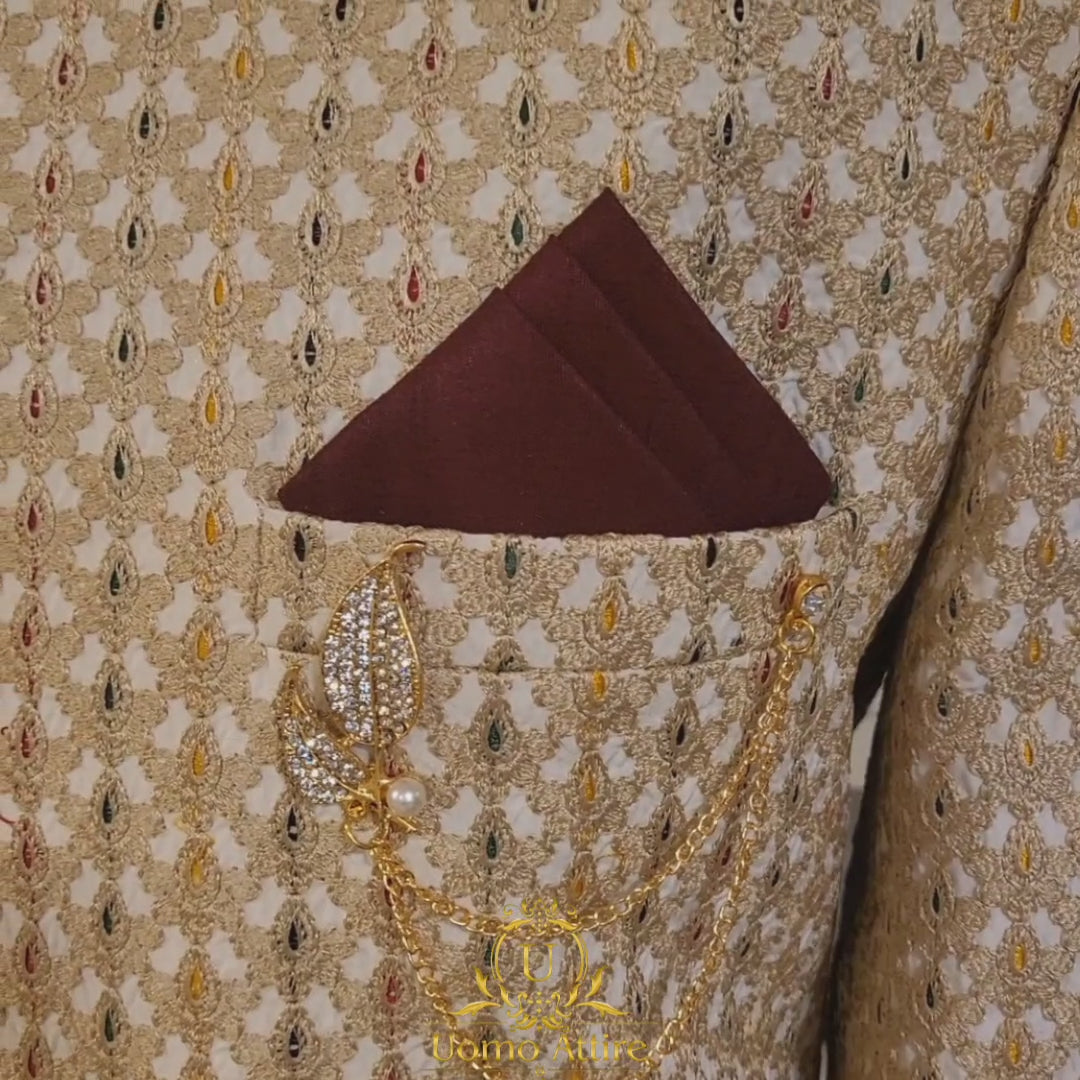 
                  
                    Carica e riproduci video nel visualizzatore Galleria, Premium prince coat with micro multicolor embroidery | Prince Coat
                  
                
