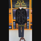 Opulent Black Velvet Embellishment and Jeweled Prince Two Piece Suit