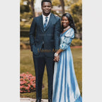 Custom-Made Navy Blue Two-Piece Suit for Men