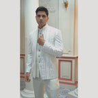 Open-Front Prince Coat with Embroidery and Mirror Work