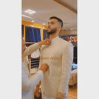 Off-white color prince coat for groom