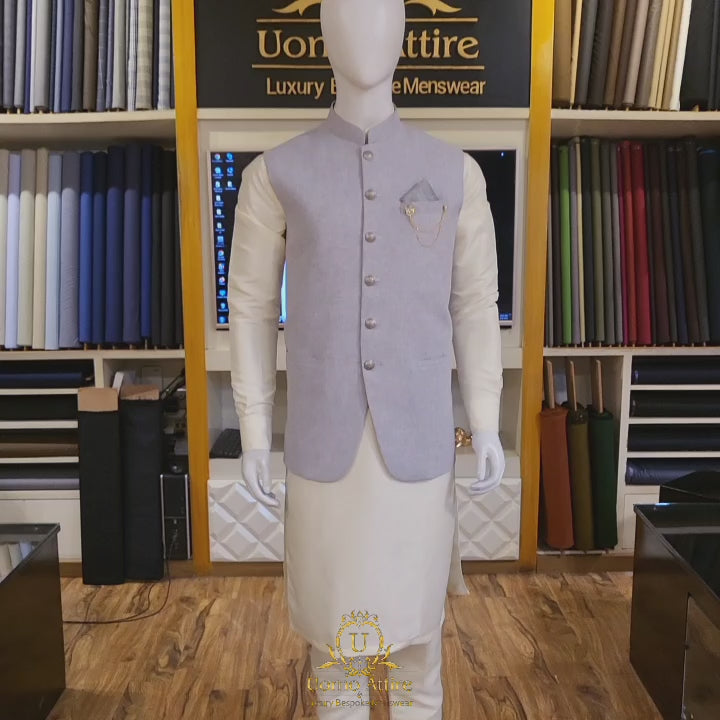 
                  
                    Carica e riproduci video nel visualizzatore Galleria, Summer wear imported linen fabric waistcoat
                  
                