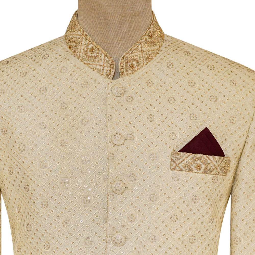 
                  
                    Carica e riproduci video nel visualizzatore Galleria, Luxury Off White Prince Coat Pakistan for Men in USA
                  
                