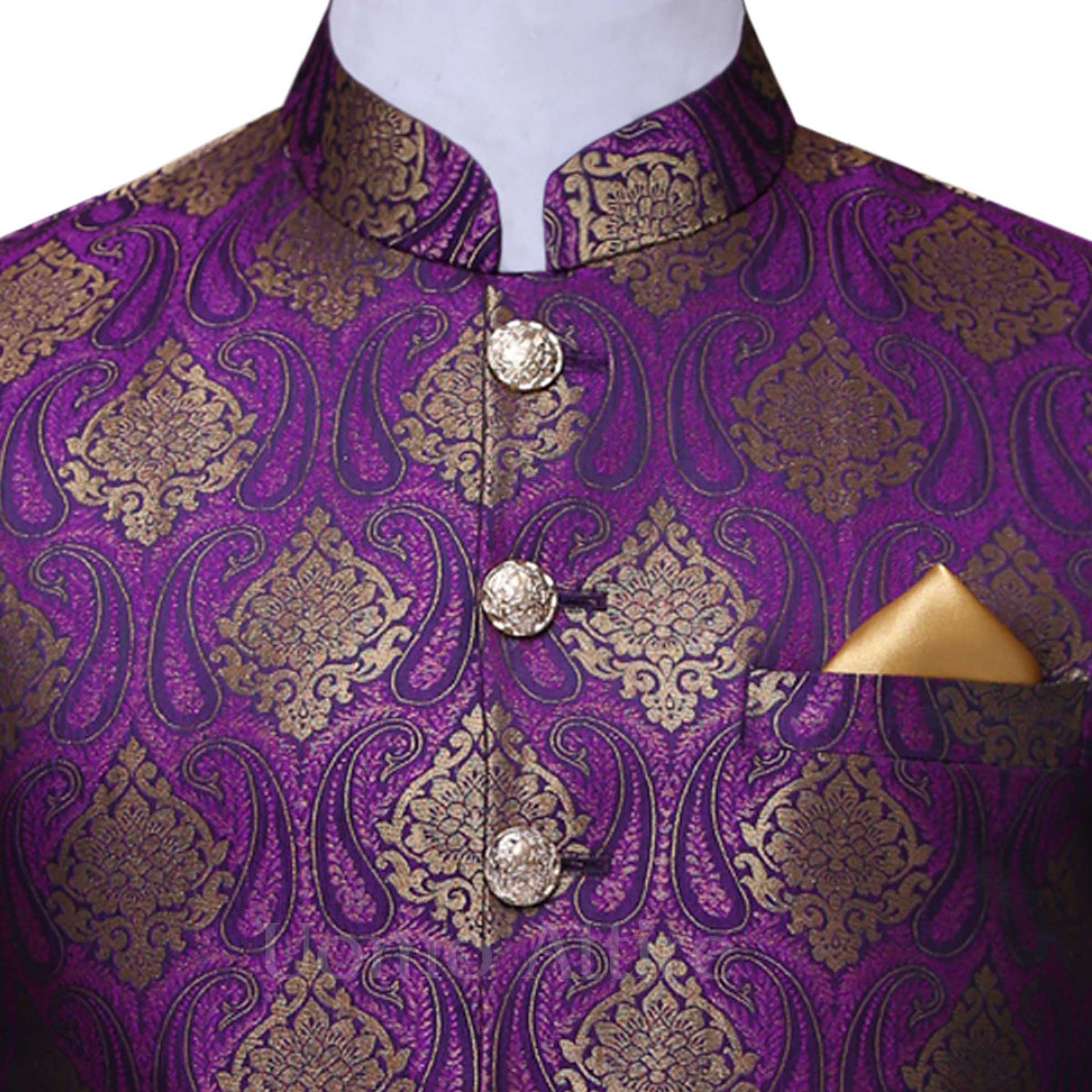Pure imported jamawar waistcoat for mehndi | Mehndi Waistcoat