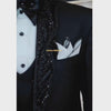 Black Designer Tuxedo Suit with Embellished Shawl | Groom Tuxedo Suit
