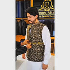 Men's Luxury Olive Green Embroidered Waistcoat