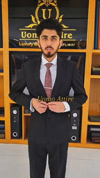 Black Pinstripe Suit Mens – Luxury Slim Fit Groom & Formal Wear