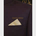 Dark maroon customized prince two piece suit in tropical fabric