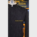 Men's Luxury Black Crystal-Embroidered Sherwani with Groom Turban & Mala